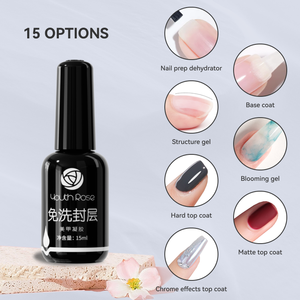 青年玫瑰15毫升建筑延伸紫外线凝胶指甲自流平低热延伸硬凝胶指甲建设者硬化剂指甲艺术 - Product Image 2