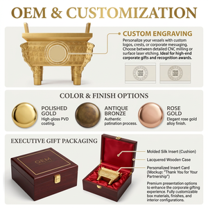 Massiver Messing Traditioneller Chinesischer <span class=keywords><strong>Ding</strong></span>-Topf für Wohlstand, Gravierter <span class=keywords><strong>Sheng</strong></span>-Topf, Vergoldeter Feng Shui Kessel für Reichtum, Schreibtisch-Deko - Product Image 6