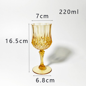 <b>Crystal</b> Clear Retro Glassware Grand Event Party Supplies Blue Vintage Plastic <b>Drinking</b> Wine Goblet Glasses for Wedding Reception - Product Image 4