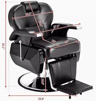 Chaise de salon de coiffure vintage en cuir pour hommes, mobilier de beauté de salon de coiffure classique de luxe en gros
