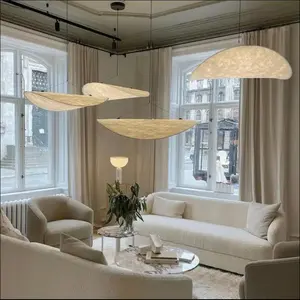 Nordic Modern Chandelier Loft Living Room Restaurant Bar Counter Indoor Deco Creative Design Silk Fabric Pendant Light