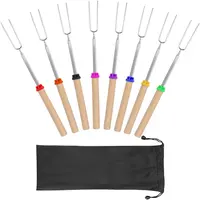 Палочки для запекания Marshmallow 32 дюйма, выдвижные палочки Smores для огня, 10 шт. бамбуковых палочек