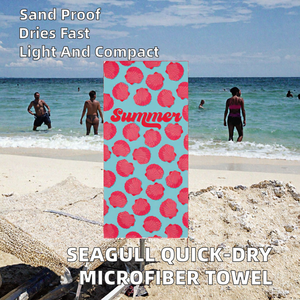 Toalla de playa tropical para adultos Seagull, ligera, de secado rápido, sin arena, para verano, piscina, natación, playa - Product Image 2