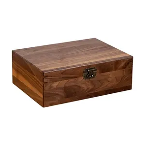 Kotak kemasan kayu penyimpanan solid gaya berbeda logo kustom