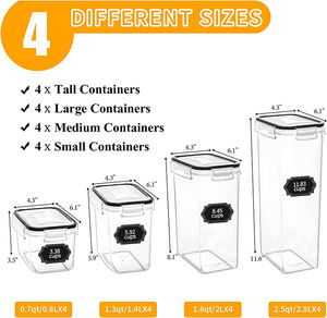 Ensemble de 16 récipients alimentaires empilables hermétiques de qualité supérieure sans BPA Organisateur en plastique Boîtes de stockage des aliments Bacs avec couvercle - Product Image 2