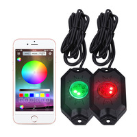 Luces LED RGB para Rocas de Alta Calidad, 4 Cápsulas 12V 24V, 8 Cápsulas, con Aplicación y Control Remoto