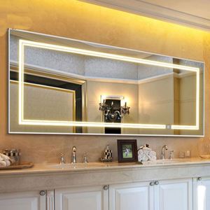 Factory Modern 3mm Thick Tempered Glass Adjustable Light LED Touch Sensors Standing <b>Wall</b> Hanging Decor Full Length <b>Mirror</b> - Product Image 4