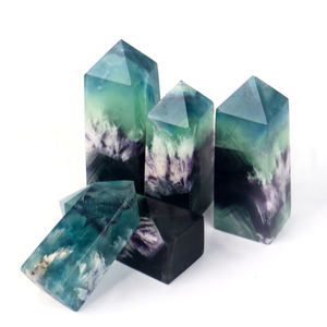 Obelisco de Cristal Curativo al por Mayor, <span class=keywords><strong>Torre</strong></span> de Cristal de Fluorita de Cuatro Caras con Punta de Pluma para Decoración del Hogar - Product Image 4