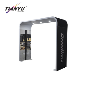 Tùy chỉnh Modular nhôm Guitar sản phẩm hiển thị đứng cong triển lãm gian hàng tường đứng nhỏ với logo - Product Image 5