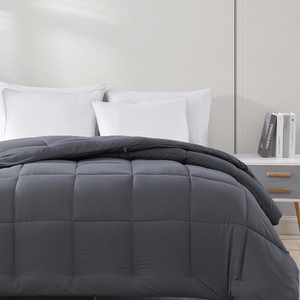 Tất cả các mùa giải Polyester xuống thay thế bông Vua Kích thước <span class=keywords><strong>Comforter</strong></span> khách sạn không gây dị ứng giường, màu xám đậm - Product Image 3