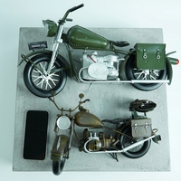 Modèle de moto rétro classique hautement réalistique en métal moulé sous pression, objet de collection, cadeau promotionnel d'entreprise