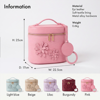 Sac de toilette imperméable personnalisé LZ en cuir Epi, trousse de maquillage, organiseur de voyage, grande boîte à bijoux avec miroir