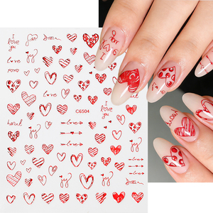 Pegatinas de <span class=keywords><strong>Uñas</strong></span> con Diseño de Labios Rojos Estilo Francés 5D para el Día de San Valentín, Plástico Libre de BPA, No Tóxico, Adhesivo para Arte de <span class=keywords><strong>Uñas</strong></span> DIY - Product Image 3
