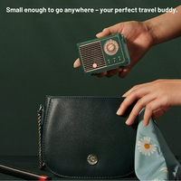 Radio portable mini sans fil de style rétro, haut-parleur pour les voyages, la cuisine, le bureau, la chambre à coucher, accessoires de bureau, cadeaux