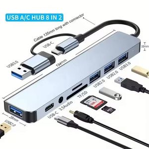 อะแดปเตอร์แล็ปท็อป OEM ใหม่ 8 in 1 USB C Expander Docking Station พร้อมช่องอ่านการ์ด TF SD และพอร์ต USB 3.0 แบบ Pd Splitter - Product Image 3
