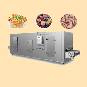 AICN automatic fluidized bed quick freeze berry vegetables iqf batch spiral quick freezer machine