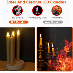 Bougie chauffe-plat LED à flamme vacillante 3D rechargeable par USB longue durée avec télécommande pour la décoration de table de Noël à la maison - Product Image 4