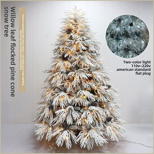<span class=keywords><strong>Sapin</strong></span> de Noël haut de gamme en PE crypté, blanc, type Balsam d'Amérique du Nord, avec lumières, effet neige et cônes de pin artificiels réalistes - Product Image 1