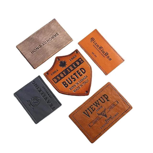 Custom Eco-Friendly Handmade Iron Embossed Soft Real Genuine Fake Leather Clothing Self-Adhesive Hat Tags Jeans Repair Patches