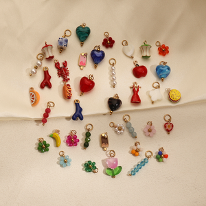 Vente en gros de pendentifs colorés en émail personnalisé Bracelet Collier PVD or en acier inoxydable breloques de bijoux à bricoler soi-même pour la fabrication de bijoux - Product Image 4