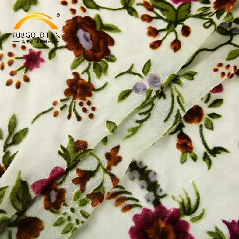 Hejin Wholesale Custom Floral Silk Viscose Luxury Home Textiles Fabrics Sofa Furniture Linen Upholstery Burnout Velvet Fabric