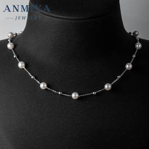 Collar de Perlas de Agua Dulce ANMIYA, Cadena Delicada con Perlas Naturales y Plata 925 - Product Image 6