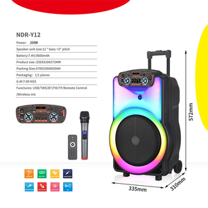 KYYSLB 200W 12 pouces Caisson de basses actif Haut-parleur avec lumière cool Audio extérieur Portable Haut-parleur stéréo Bluetooth pour la maison <span class=keywords><strong>Lecteur</strong></span> de musique - Product Image 6
