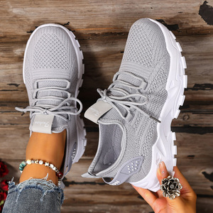 Lightweight Breathable High-<b>Elastic</b> Fabric Women's Sneakers Cushioning Sporty Fashion Trend Shoes for Daily Commute - Product Image 5