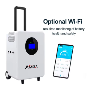 Station d'alimentation <span class=keywords><strong>portable</strong></span> d'extérieur 4KWH tout-en-un avec batteries LiFePO4 lithium-ion, <span class=keywords><strong>sortie</strong></span> 3KW, poignée intégrée, stockage d'énergie solaire - Product Image 5