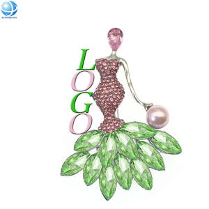 Pin <span class=keywords><strong>de</strong></span> la Hermandad Alpha para Chicas, Colgante <span class=keywords><strong>de</strong></span> Esmalte Rosa y Verde con Cadena <span class=keywords><strong>de</strong></span> Perlas, Broche para Regalo <span class=keywords><strong>de</strong></span> Graduación, Joyería y Accesorios - Product Image 6