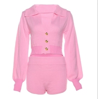 Nouveautés - Vêtements pour femmes - Ensemble 2 pièces - Tenues en tricot pour femmes - Pull à manches longues extensible - Ensembles pour femmes