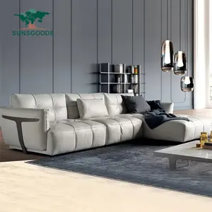 Nieuwe Ontwerp Zachte Lederen Sofa Set, Zachte Lederen Banken Voor Verkoop