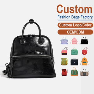 Mochila de Motocicleta Vintage Personalizada de Fábrica, Bolso de Hombro de Cuero Premium con Textura Arrugada para Mujer - Product Image 1