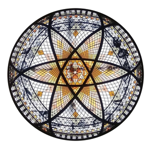 Techo de cúpula Circular de vitral con patrón moderno decorativo para fábrica de museos <span class=keywords><strong>del</strong></span> <span class=keywords><strong>Vaticano</strong></span>, cúpula de vidrio emplomado de Arte de mosaico personalizado - Product Image 3