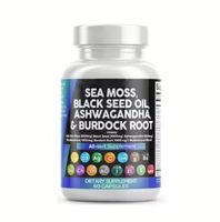 Capsules d'huile de graines noires et de mousse de mer à marque privée, fournissant de l'énergie pour adultes et adolescents, 60 capsules, complément vitaminique