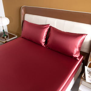 Protège-matelas en imitation soie de couleur unie de style européen et américain <span class=keywords><strong>Simmons</strong></span> Drap-housse Ensemble de <span class=keywords><strong>literie</strong></span> - Product Image 2
