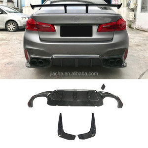 Seco de fibra de carbono difusor trasero labio divisores de Spoiler para <span class=keywords><strong>BMW</strong></span> serie <span class=keywords><strong>5</strong></span> F90 M5 sedán de 4 puertas 2018- 2020 3D estilo protector de parachoques - Product Image 2