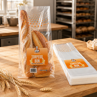 Bolsa Plana de Polietileno LDPE Transparente de Grado Alimenticio, Impresa Personalizada, para Empacar Pan Tostado, Bolsas Transparentes de Plástico para Guardar Pan
