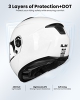 Casque de moto modulaire intégral ILM Flip up à double visière certifié DOT et ECE, fermeture rapide, toutes saisons, modèle 159