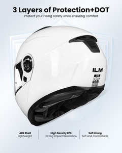 Helm Modular Full Face ILM Flip Up untuk Sepeda Motor, Dual Visor, Bersertifikasi DOT & ECE, Sistem Pengunci Cepat, Semua Musim, Model 159 - Product Image 2