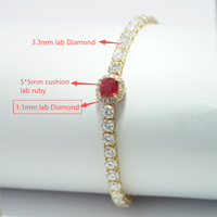 Bracelet tennis Starsgem 10K en diamant, bijoux fins, demi-cercle, diamant de laboratoire, diamant synthétique, bracelet tennis