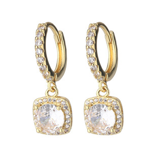 Orecchini eleganti donne Delicate Micro inserto zircone con pendente quadrato <span class=keywords><strong>100</strong></span> fibbia personalità Senior Sense borchie - Product Image 5