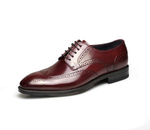 Chaussures habillées brogues à bout pointu en cuir de vache véritable pour hommes, avec semelle extérieure en caoutchouc antidérapante, soutien de la voûte plantaire et imperméables - Product Image 5