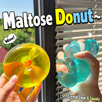 Mini Jouet Squishy Donut Transparent en Maltose, Anneau à Presser à Rebond Lent, Anti-Stress, Cadeau de Bureau pour Enfants, Adolescents et Adultes