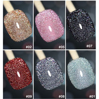 Vente en gros de vernis à ongles en gel uv organique, brillant, diamant cassé, disco, paillettes réfléchissantes