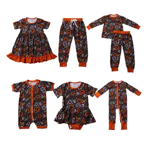 Latest infants bamboo fabric clothing toddler girls boys clothes comfortable custom print kids sleepwear