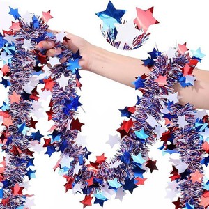 Nuoxin Popolare Ghirlanda Metallica Glitterata Patriottica Rossa Bianca Blu da 2M per Decorazioni del 4 <span class=keywords><strong>Luglio</strong></span> - Product Image 3