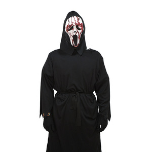 Lanjo Grim Reaper ชุดฮาโลวีนผู้ใหญ่/เด็กชุดผีหน้ากรีดร้องชุดหน้ากาก - Product Image 4