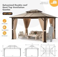 Nouvelle conception de gazebo hexagonal personnalisé, imperméable, 3*3/3*6/12*20 pieds, gazebo de jardin à toit rigide, extérieur, de haute qualité