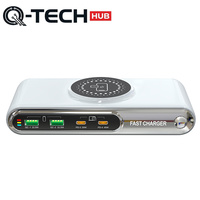 Station de charge 2pd 4 ports 72w avec type-c et 2 ports USB, QC et PD, matériau ignifuge pour PC
